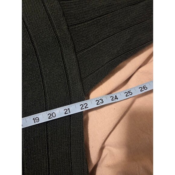 VTG Mens Sweater V-Neck Preppy Tennis Cricket Green Navy White Cable Knit - Picture 5 of 6